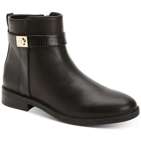 NEW Charter Club Jenevaa Black Faux Leather Booties Women's 7 - Picture 1 of 7